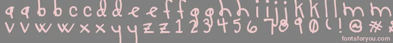 LUCY LU, TOO Font – Pink Fonts on Gray Background