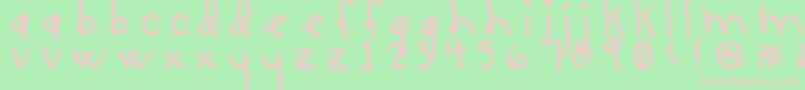 LUCY LU, TOO Font – Pink Fonts on Green Background