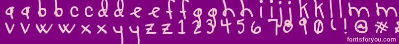 LUCY LU, TOO Font – Pink Fonts on Purple Background