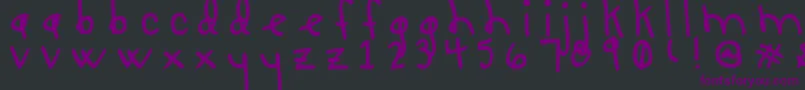 LUCY LU, TOO Font – Purple Fonts on Black Background