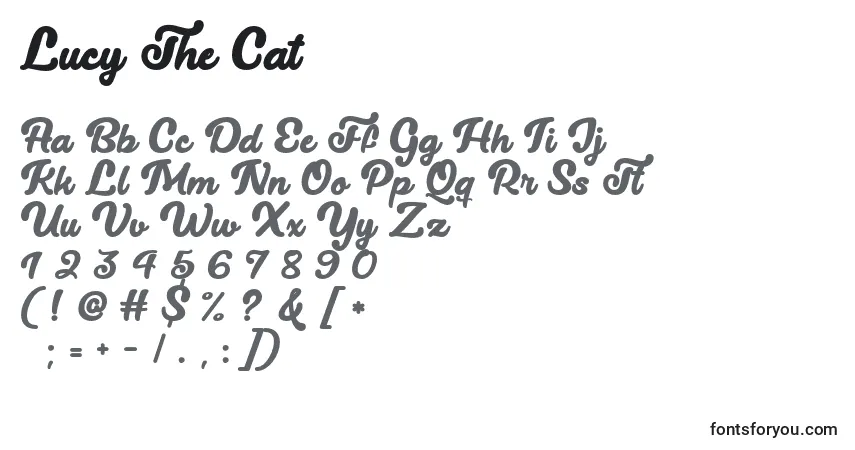 Шрифт Lucy The Cat   – алфавит, цифры, специальные символы
