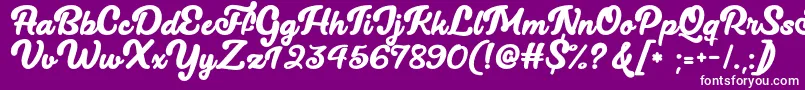 Lucy The Cat  -Schriftart – Weiße Schriften auf violettem Hintergrund