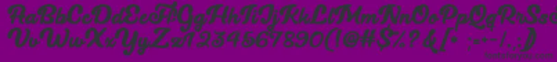 Lucy The Cat  -fontti – mustat fontit violetilla taustalla