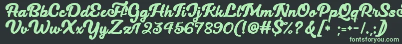 Lucy The Cat   Font – Green Fonts on Black Background