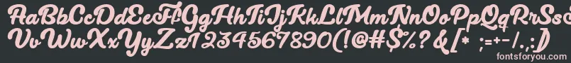 Lucy The Cat   Font – Pink Fonts on Black Background