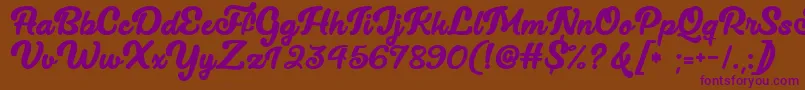 Lucy The Cat   Font – Purple Fonts on Brown Background