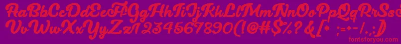 Lucy The Cat   Font – Red Fonts on Purple Background