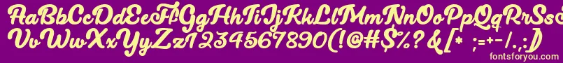 Lucy The Cat   Font – Yellow Fonts on Purple Background