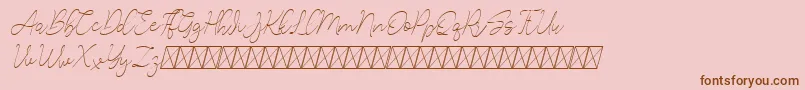 Lucylane Slant Font – Brown Fonts on Pink Background