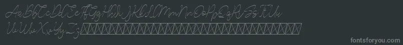 Lucylane Slant-fontti – harmaat kirjasimet mustalla taustalla