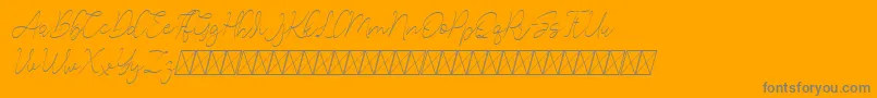 Lucylane Slant-Schriftart – Graue Schriften auf orangefarbenem Hintergrund