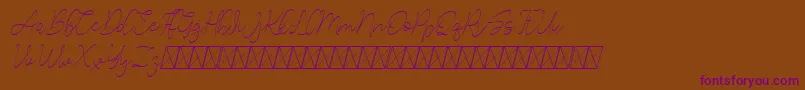 Lucylane Slant-Schriftart – Violette Schriften auf braunem Hintergrund