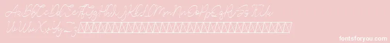 Lucylane Slant-Schriftart – Weiße Schriften auf rosa Hintergrund