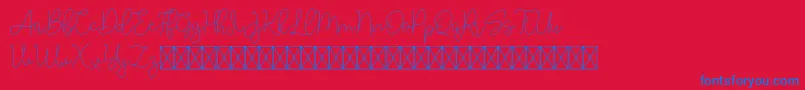 Lucylane Font – Blue Fonts on Red Background
