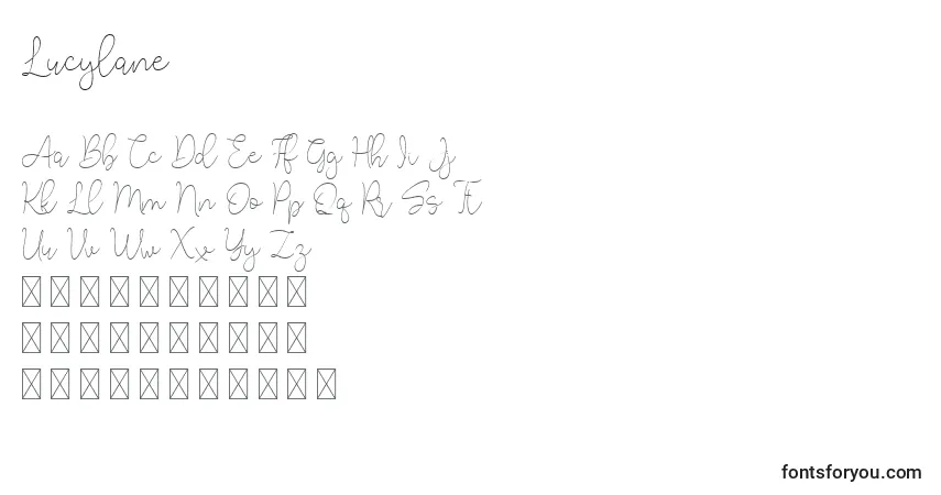 Шрифт Lucylane (133099) – алфавит, цифры, специальные символы