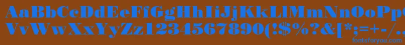 フォントStandardposterCyrillic – 茶色の背景に青い文字