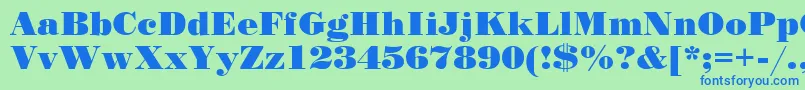 StandardposterCyrillic Font – Blue Fonts on Green Background