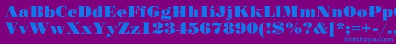 StandardposterCyrillic Font – Blue Fonts on Purple Background