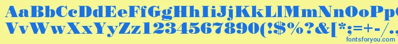 StandardposterCyrillic Font – Blue Fonts on Yellow Background