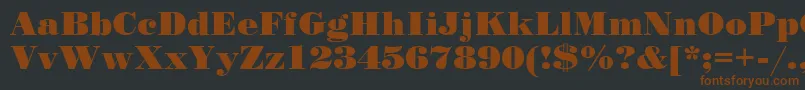 StandardposterCyrillic-Schriftart – Braune Schriften auf schwarzem Hintergrund