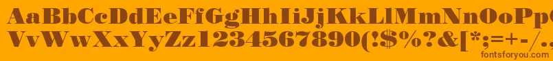 StandardposterCyrillic Font – Brown Fonts on Orange Background