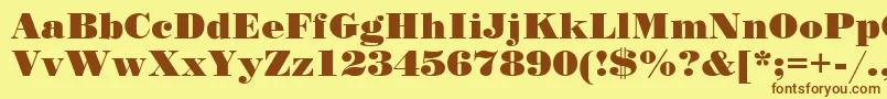StandardposterCyrillic Font – Brown Fonts on Yellow Background