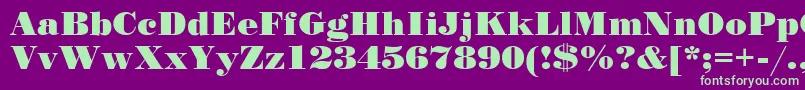 フォントStandardposterCyrillic – 紫の背景に緑のフォント