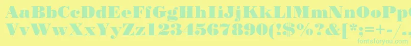 fuente StandardposterCyrillic – Fuentes Verdes Sobre Fondo Amarillo