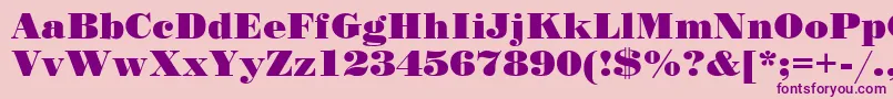 StandardposterCyrillic-Schriftart – Violette Schriften auf rosa Hintergrund