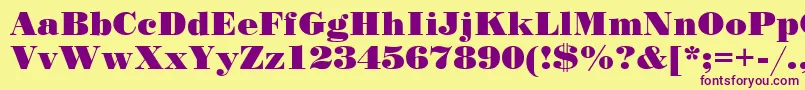 fuente StandardposterCyrillic – Fuentes Moradas Sobre Fondo Amarillo