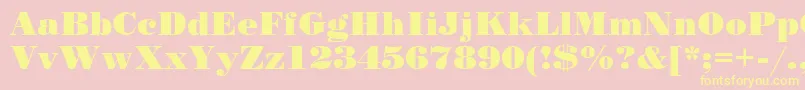 StandardposterCyrillic-Schriftart – Gelbe Schriften auf rosa Hintergrund