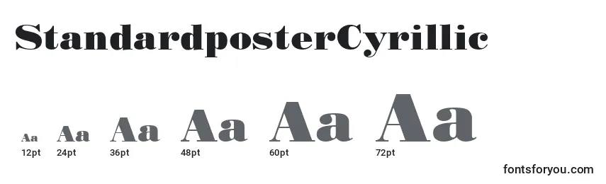 Размеры шрифта StandardposterCyrillic