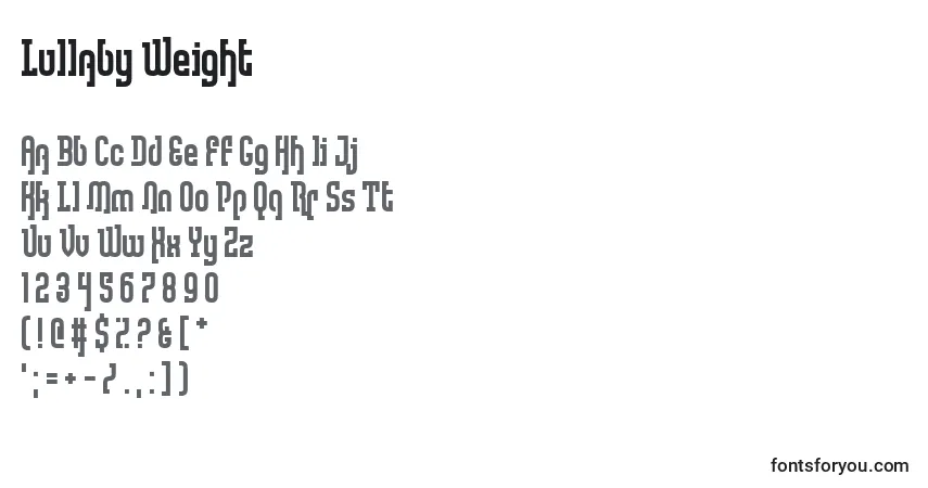 Lullaby Weight-fontti – aakkoset, numerot, erikoismerkit