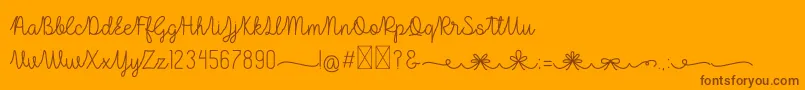 Шрифт Lulu Lala – коричневые шрифты на оранжевом фоне