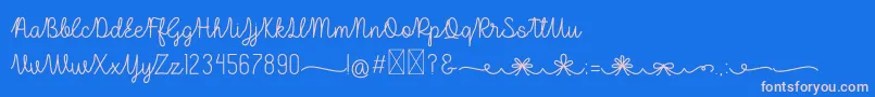 Lulu Lala Font – Pink Fonts on Blue Background