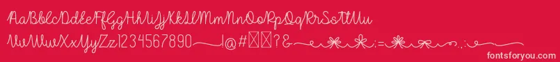 Lulu Lala-Schriftart – Rosa Schriften auf rotem Hintergrund