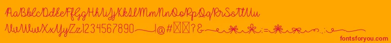 Lulu Lala Font – Red Fonts on Orange Background