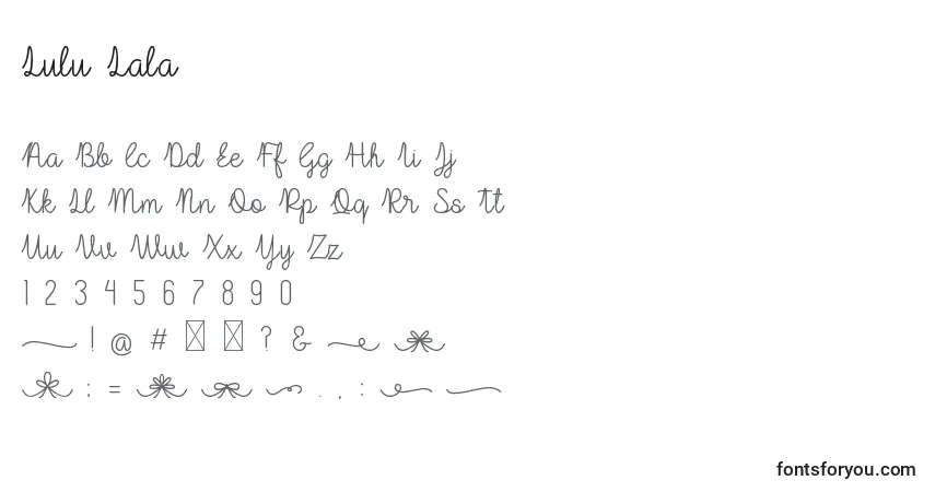 Schriftart Lulu Lala (133102) – Alphabet, Zahlen, spezielle Symbole