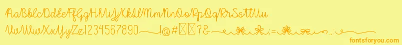 Lulu Lala Font – Orange Fonts on Yellow Background