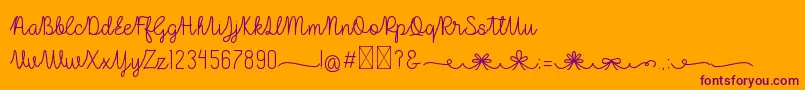 Lulu Lala Font – Purple Fonts on Orange Background