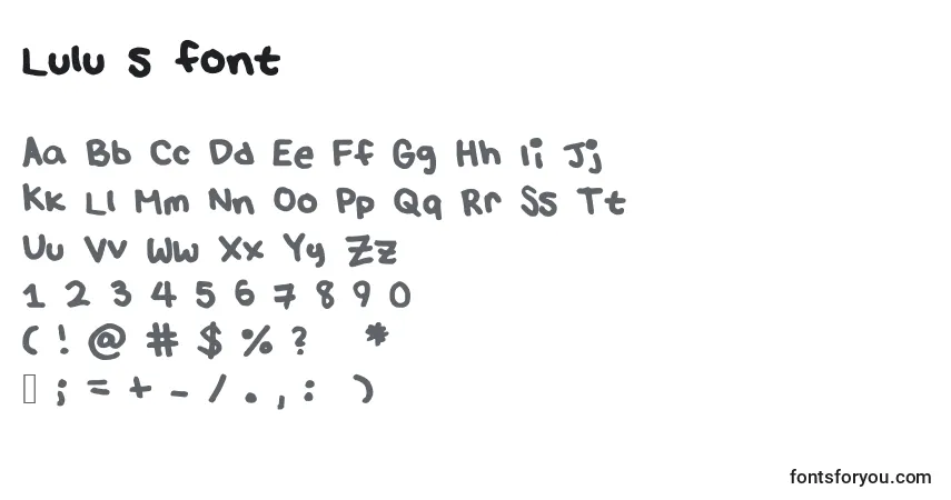 Lulu s fontフォント–アルファベット、数字、特殊文字