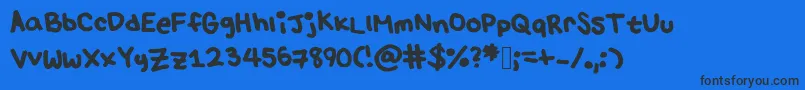 Fonte Lulu s font – fontes pretas em um fundo azul
