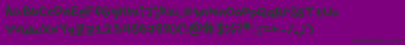フォントLulu s font – 紫の背景に黒い文字