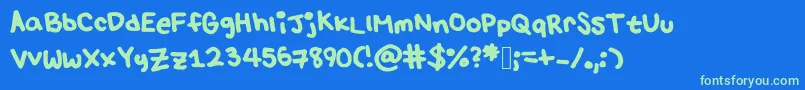 Lulu s font Font – Green Fonts on Blue Background