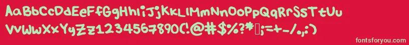 Lulu s font Font – Green Fonts on Red Background