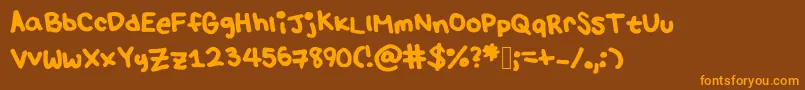 Lulu s font Font – Orange Fonts on Brown Background