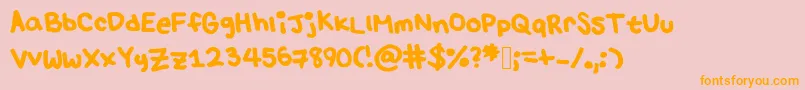 Lulu s font Font – Orange Fonts on Pink Background