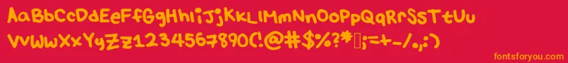 Lulu s font Font – Orange Fonts on Red Background