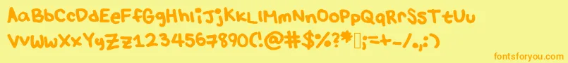 Lulu s font Font – Orange Fonts on Yellow Background