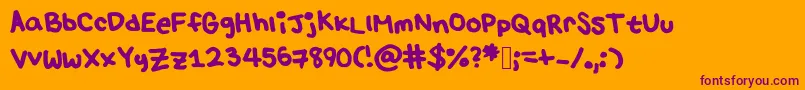 Lulu s font Font – Purple Fonts on Orange Background